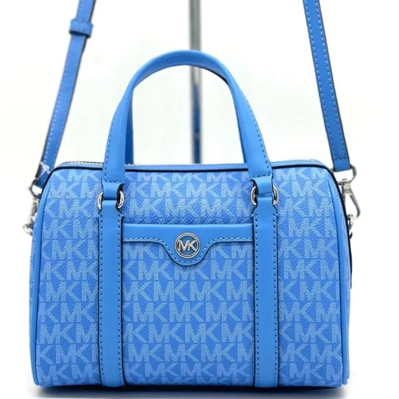 Michael Kors Small Travel Duffle Xbody Satchel Shoulder Bag South Pacific Blue - Picture 1 of 10